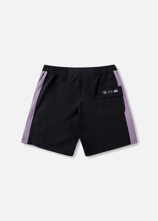 DAILY GRIND 20" BOX LOGO SHORT : BLACK PURPLE