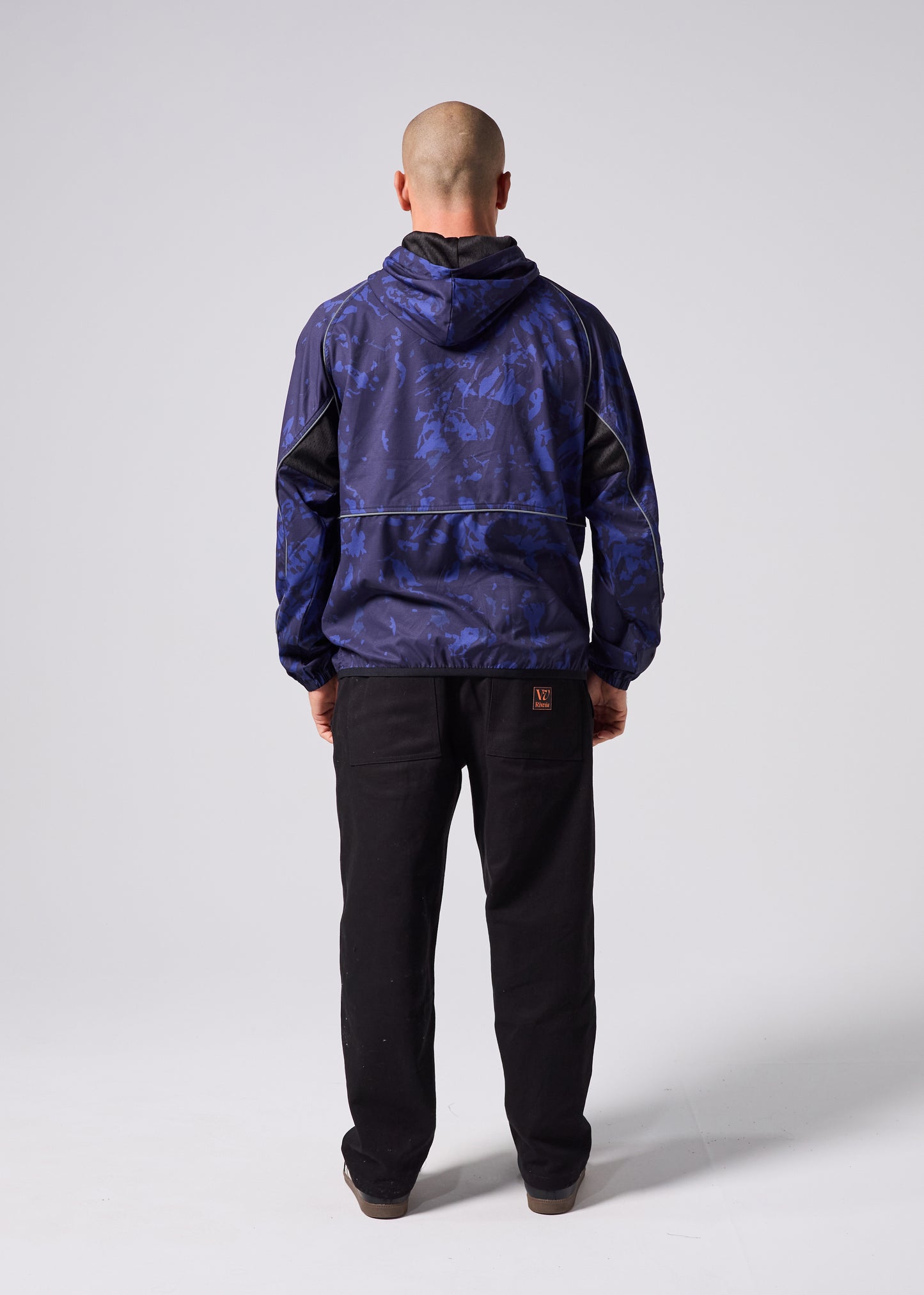 DECORATIVE SPRAY JACKET : BLUE BLACK