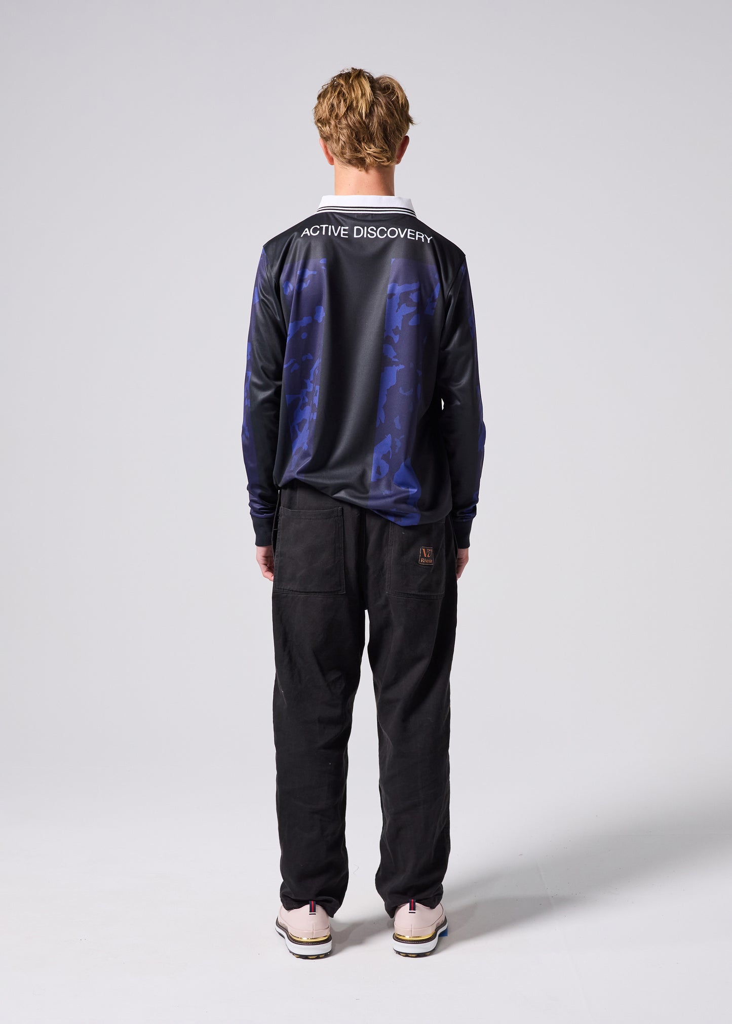 TEAM VV LS POLO : BLUE BLACK