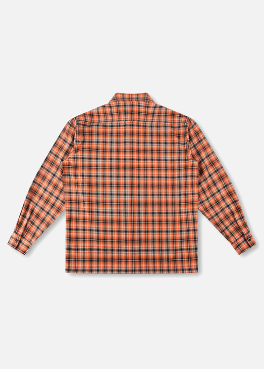 PLAID OFF TRACK SHIRT : ORANGE