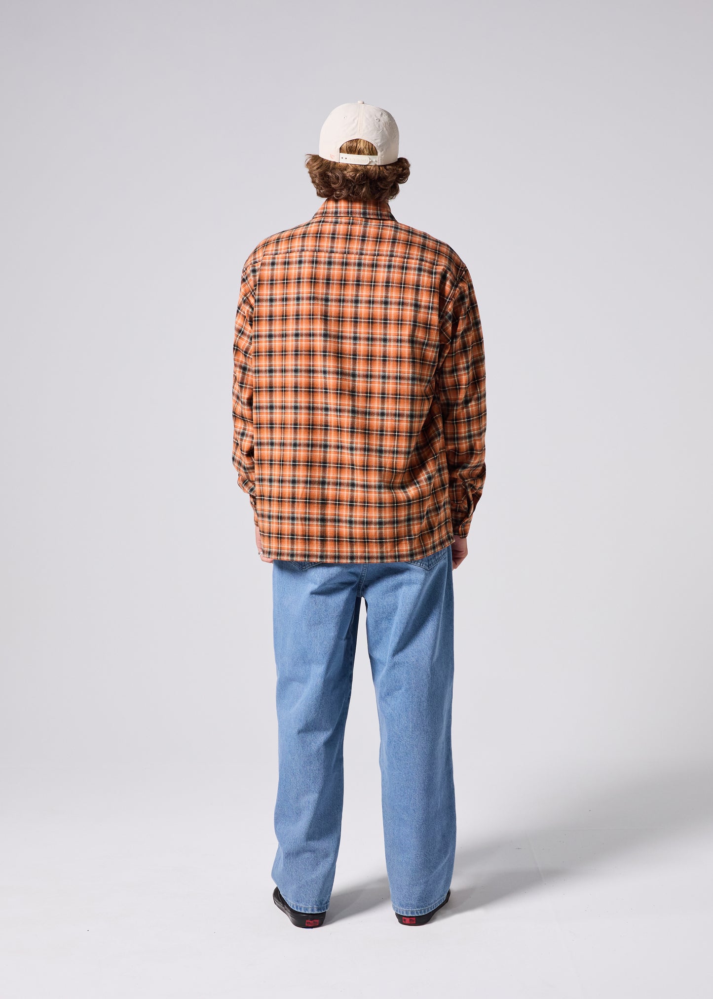 PLAID OFF TRACK SHIRT : ORANGE