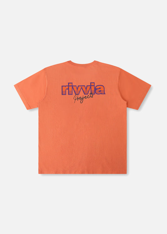 NETWORK T-SHIRT : ORANGE WASH