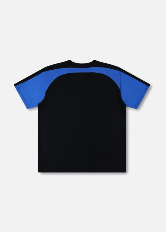 PASSAGE T-SHIRT : BLACK/ BLUE