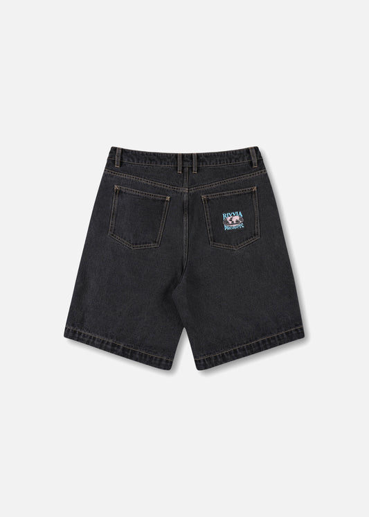 WORLD SERIES DENIM SHORT : BLACK