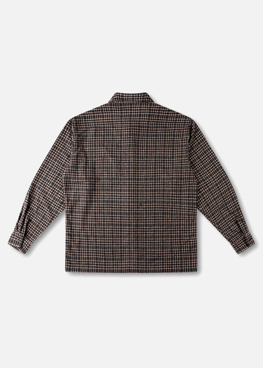 PLAID OFF TRACK SHIRT : BROWN