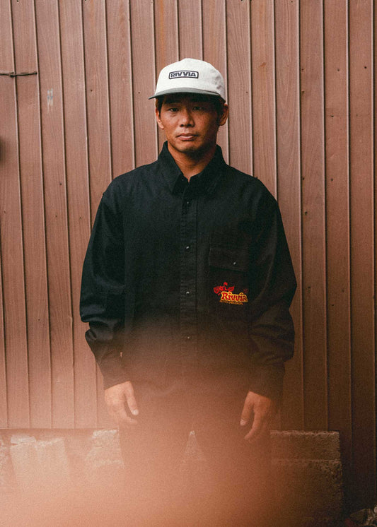 OFF TRACK LS SHIRT : WASHED BLACK