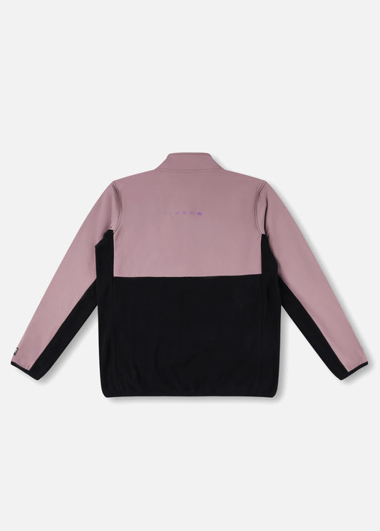 POP REPEAT 1/2 ZIP POLAR FLEECE : BLACK PALE PLUM