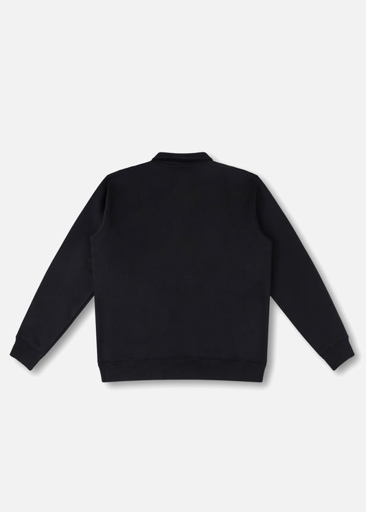 SOCIAL MEMBER 1/4 ZIP CREW : BLACK