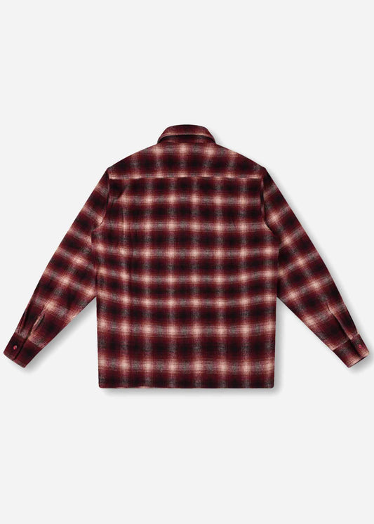OFF TRACK CHECK LS SHIRT : RED WASH