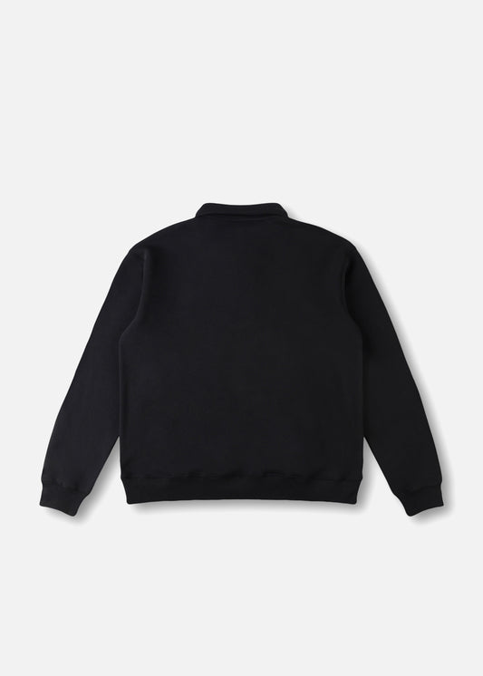 SOCIAL MEMBER 1/4 ZIP CREW : BLACK