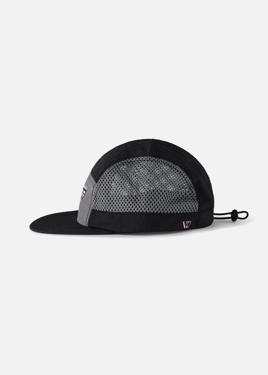 RACETRACK RUNNING CAP : BLACK GREY
