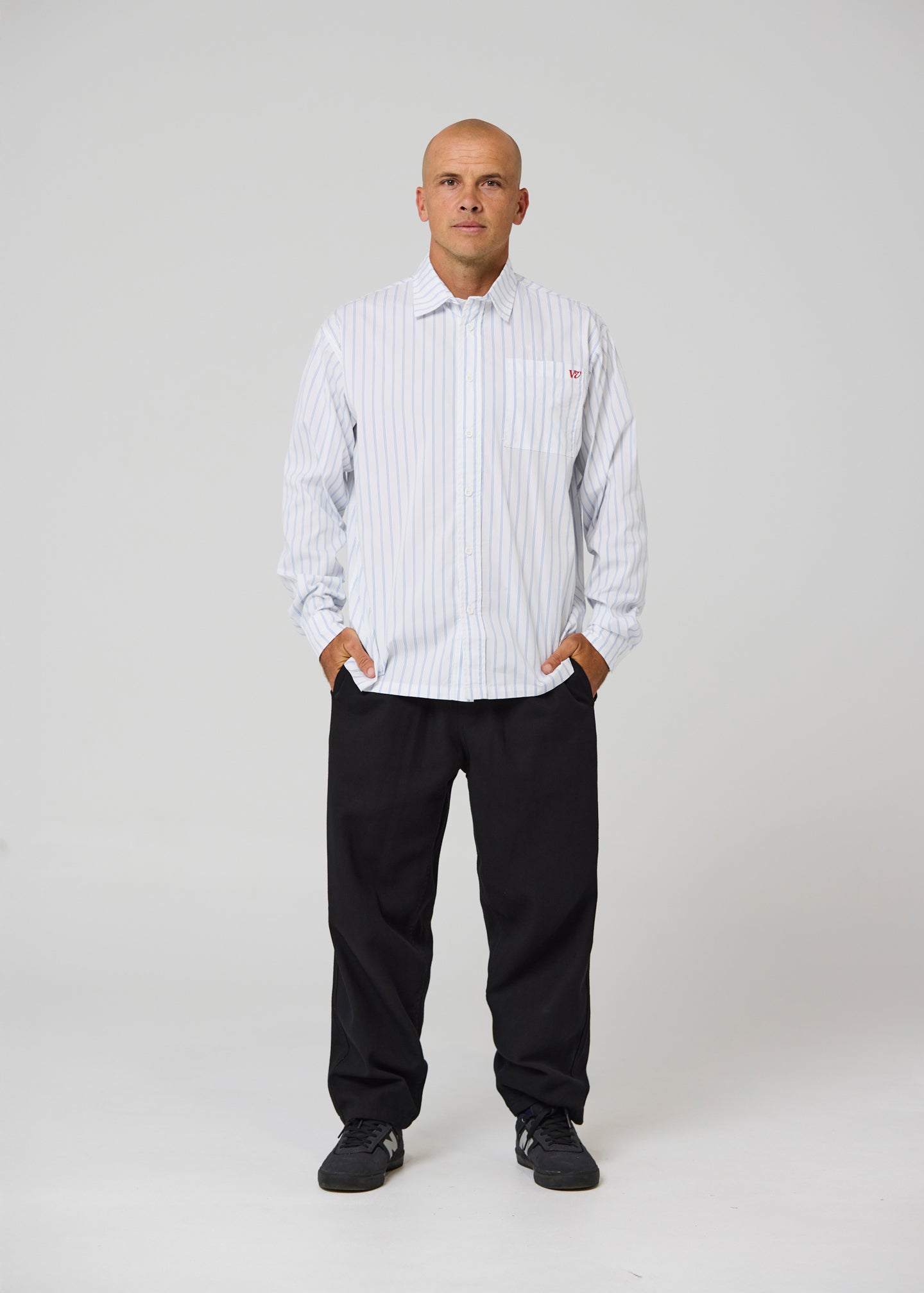 PROJECTS STRIPE LS SHIRT : WHITE BLUE