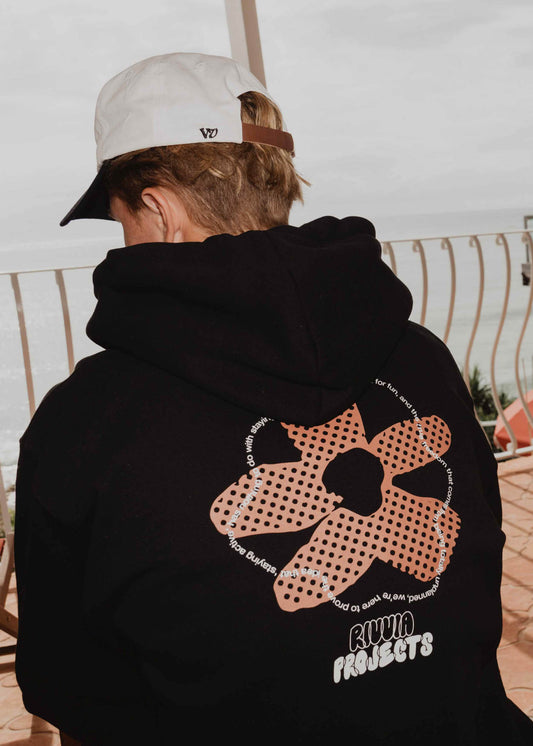 FLOWER MAP HOOD : BLACK