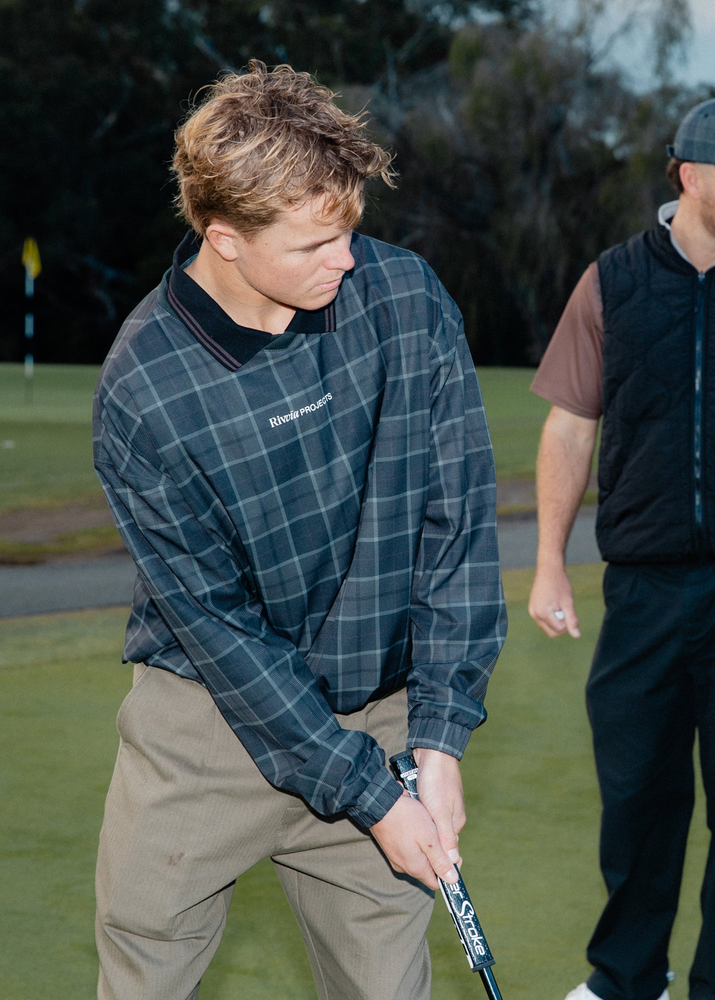 VV SPRAY CREW : BROWN BLACK PLAID