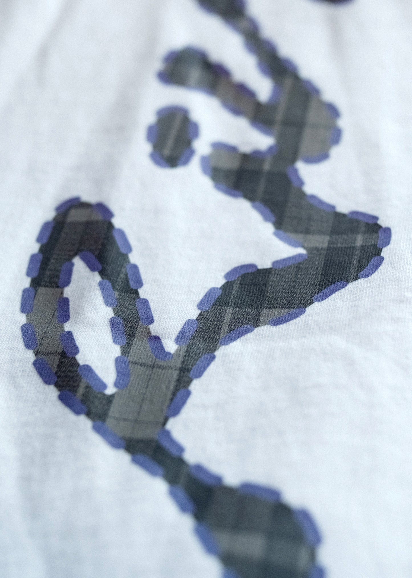 GRAF CHECK T-SHIRT : WHITE