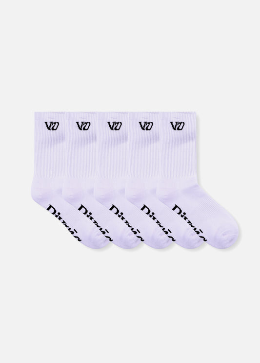 VV 5PACK SOCKS : WHITE