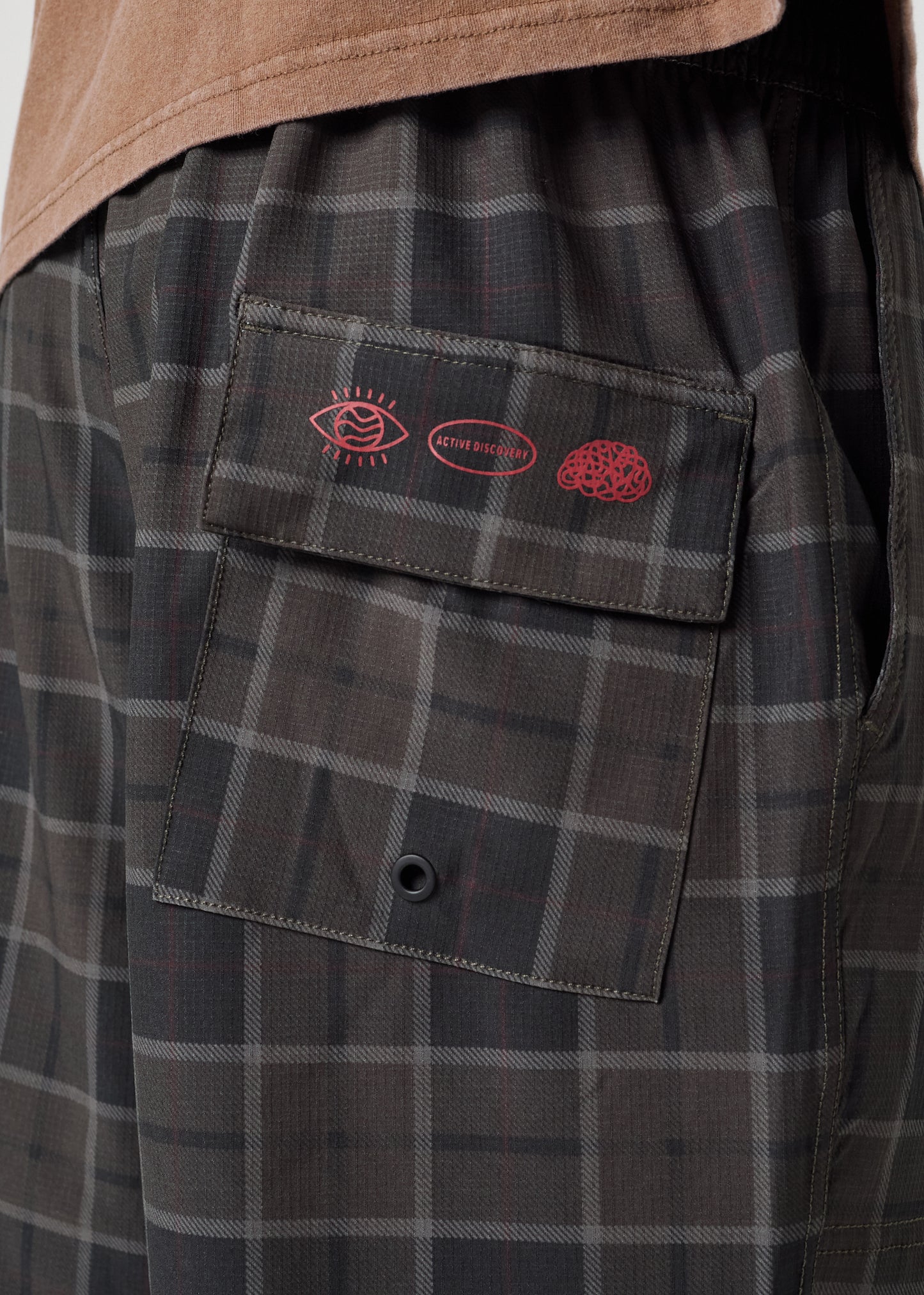 DAILY GRIND 20" SHORT : BROWN BLACK PLAID