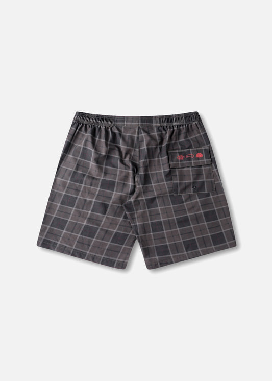 DAILY GRIND 20" SHORT : BROWN BLACK PLAID