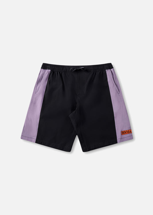 DAILY GRIND 20" BOX LOGO SHORT : BLACK PURPLE