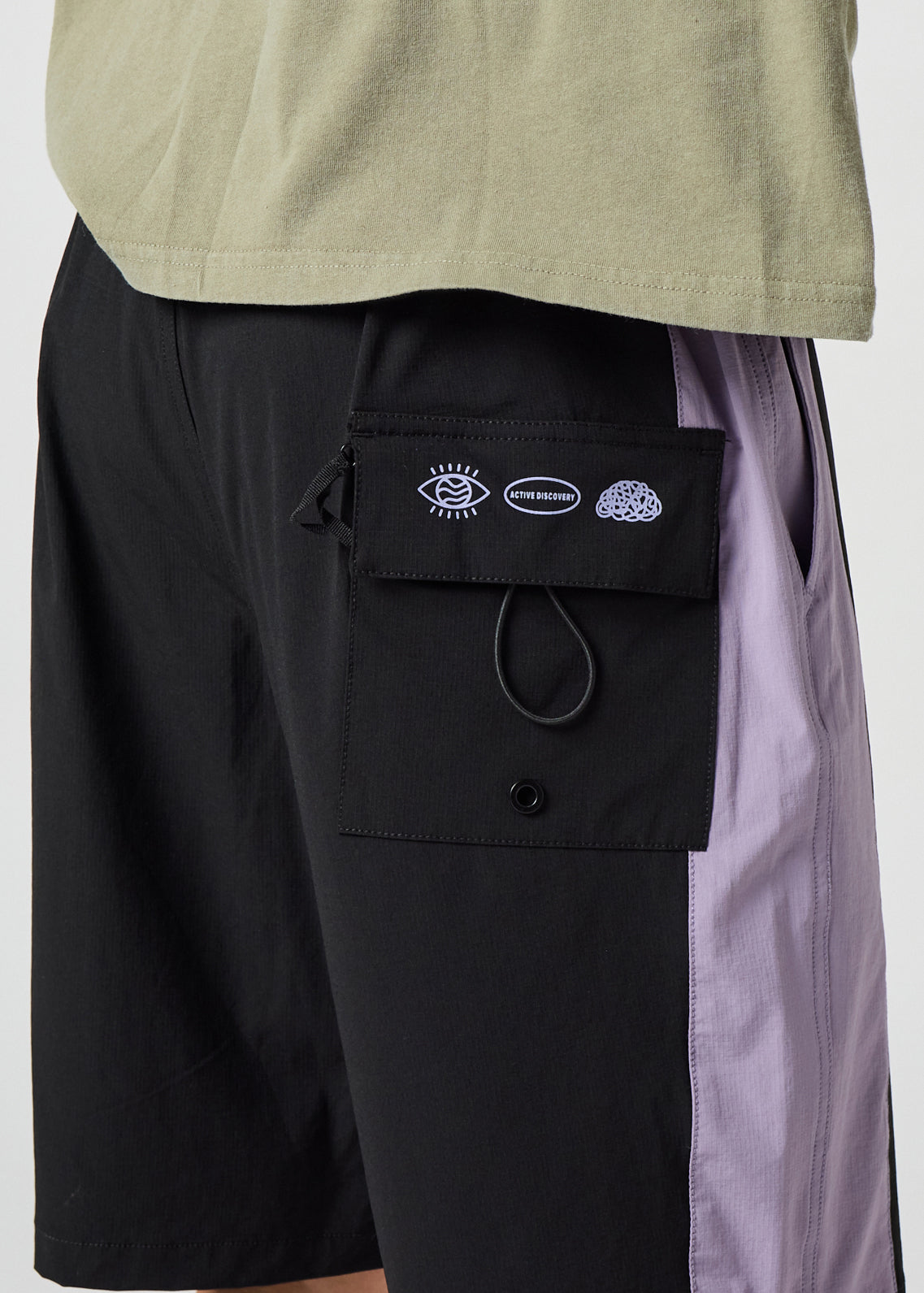 DAILY GRIND 20" BOX LOGO SHORT : BLACK PURPLE