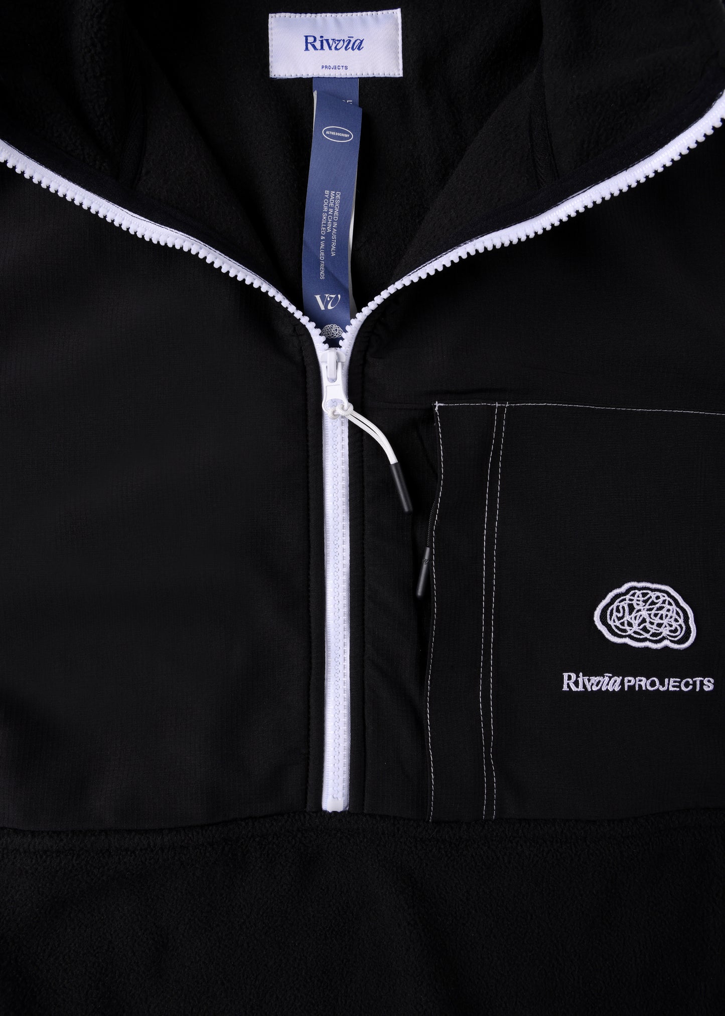 PROJECTS 1/2 ZIP POLAR FLEECE : BLACK BONE