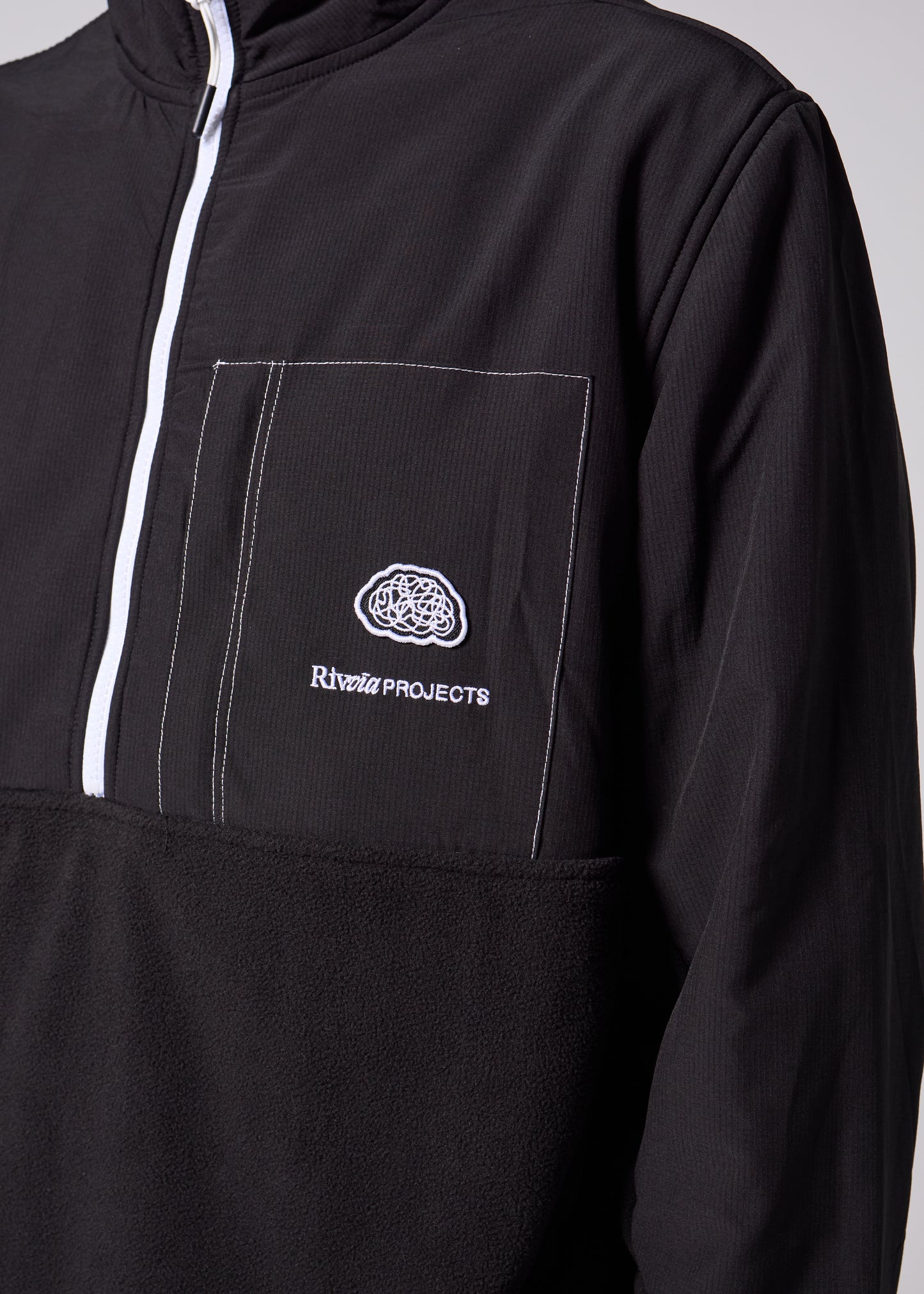 PROJECTS 1/2 ZIP POLAR FLEECE : BLACK BONE