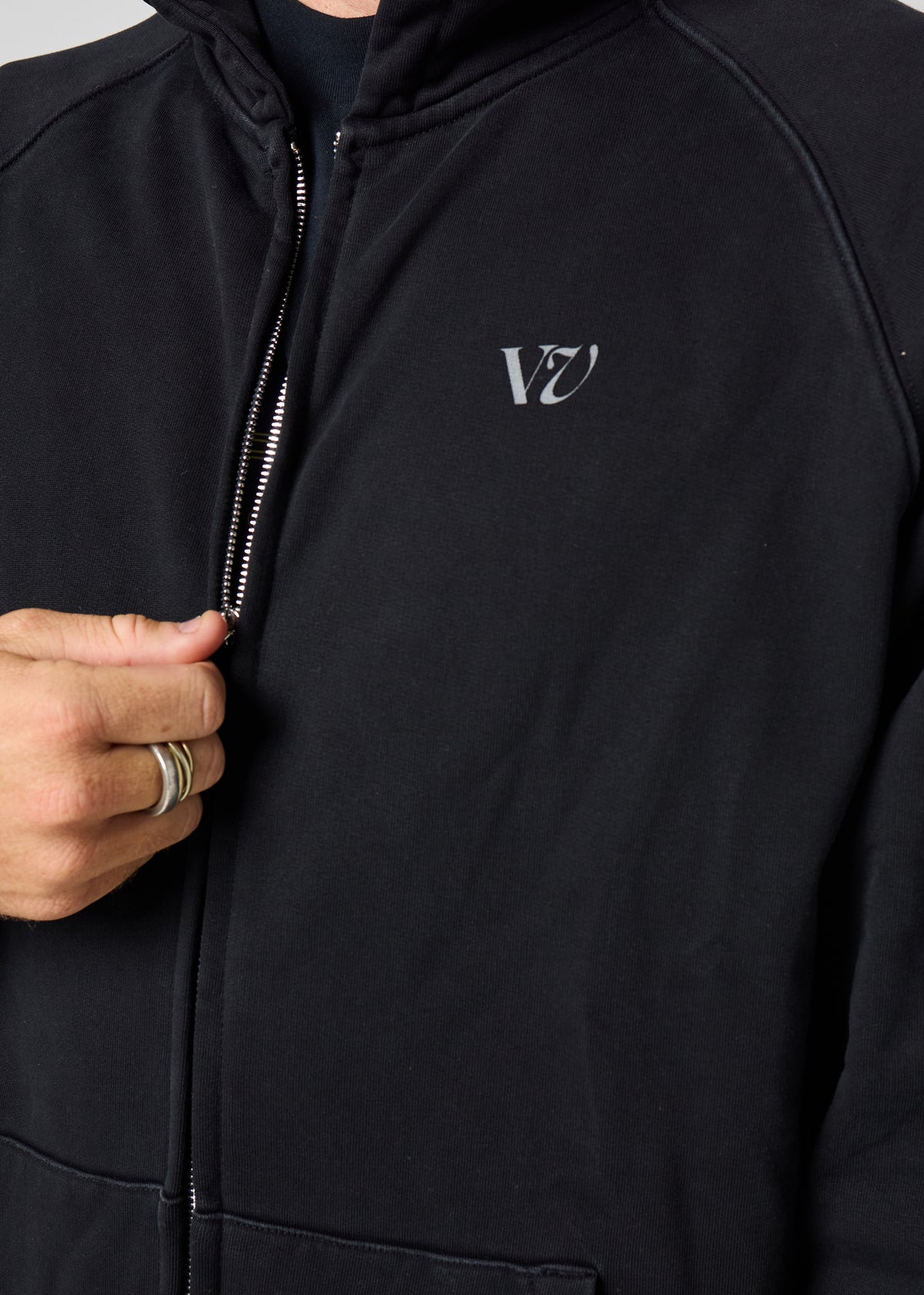 SCORECARD HEAVY WEIGHT FZ HOOD : WASHED BLACK