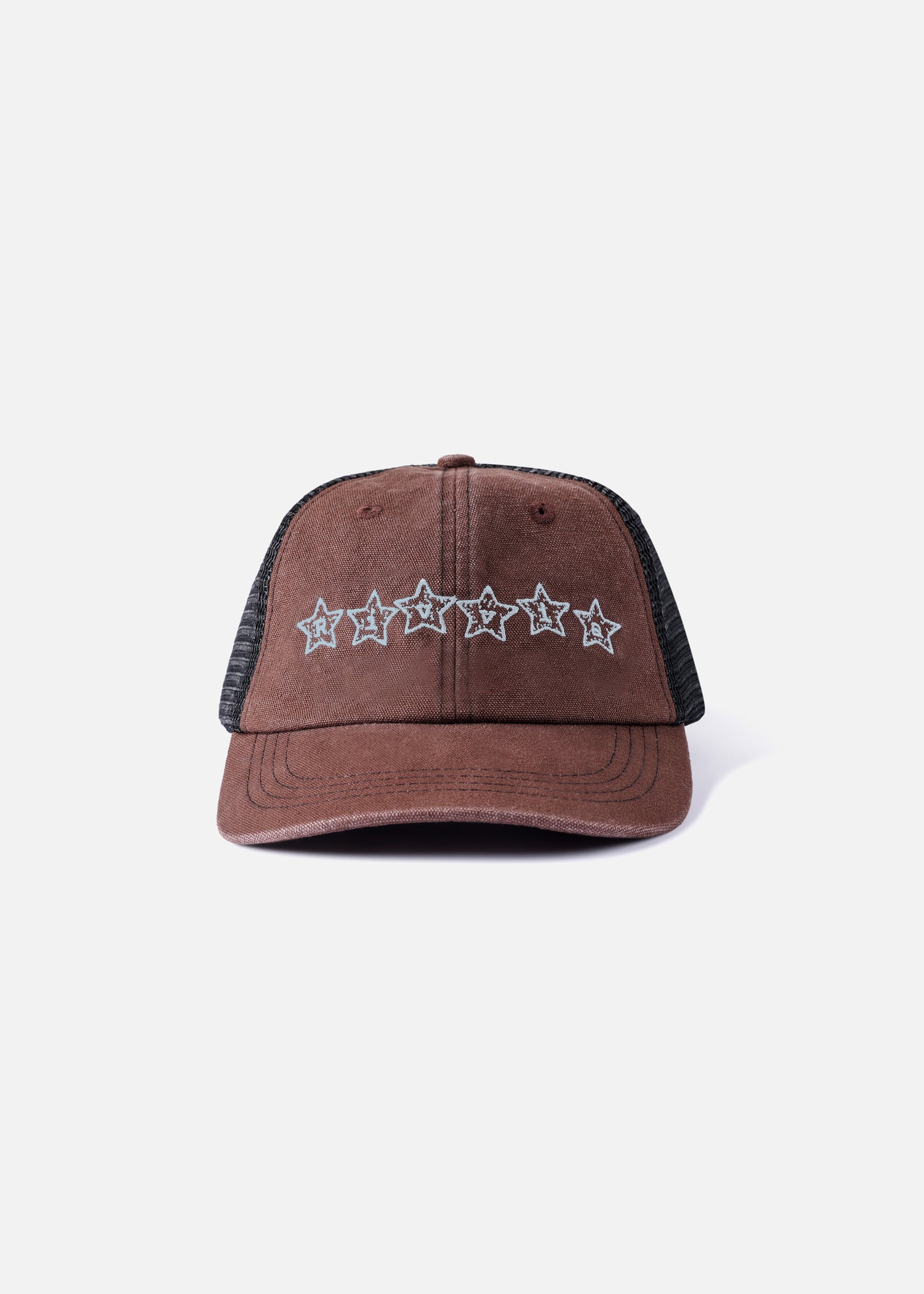 STARS TRUCKER CAP : BROWN BLUE