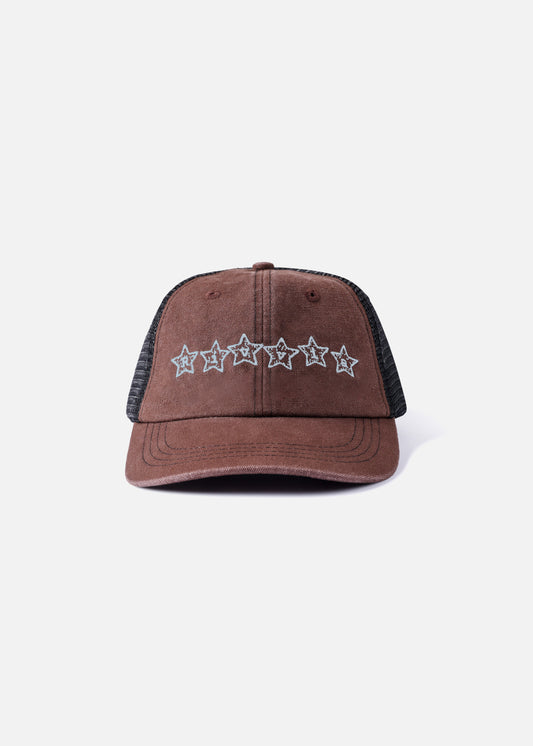 STARS TRUCKER CAP : BROWN BLUE