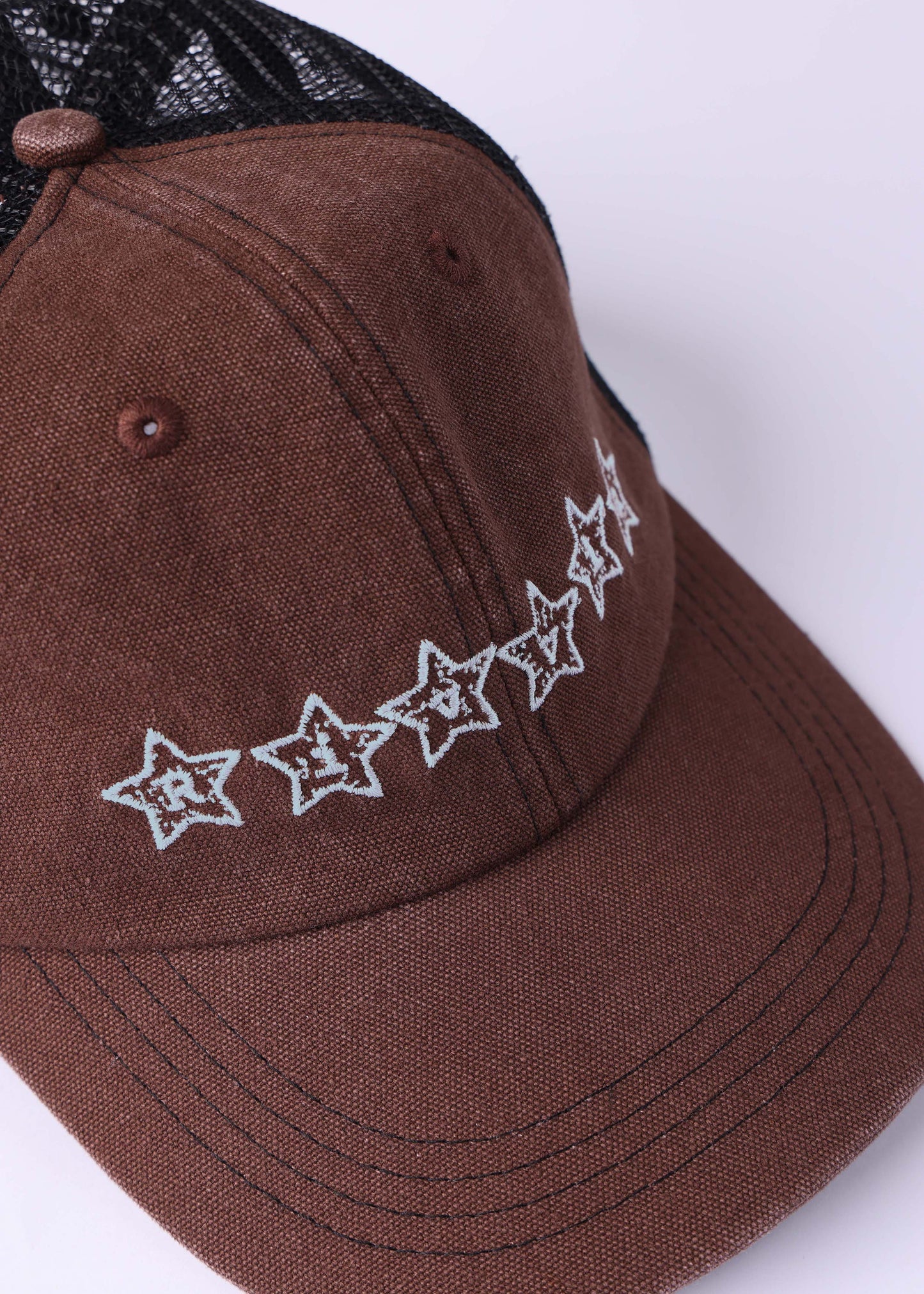 STARS TRUCKER CAP : BROWN BLUE