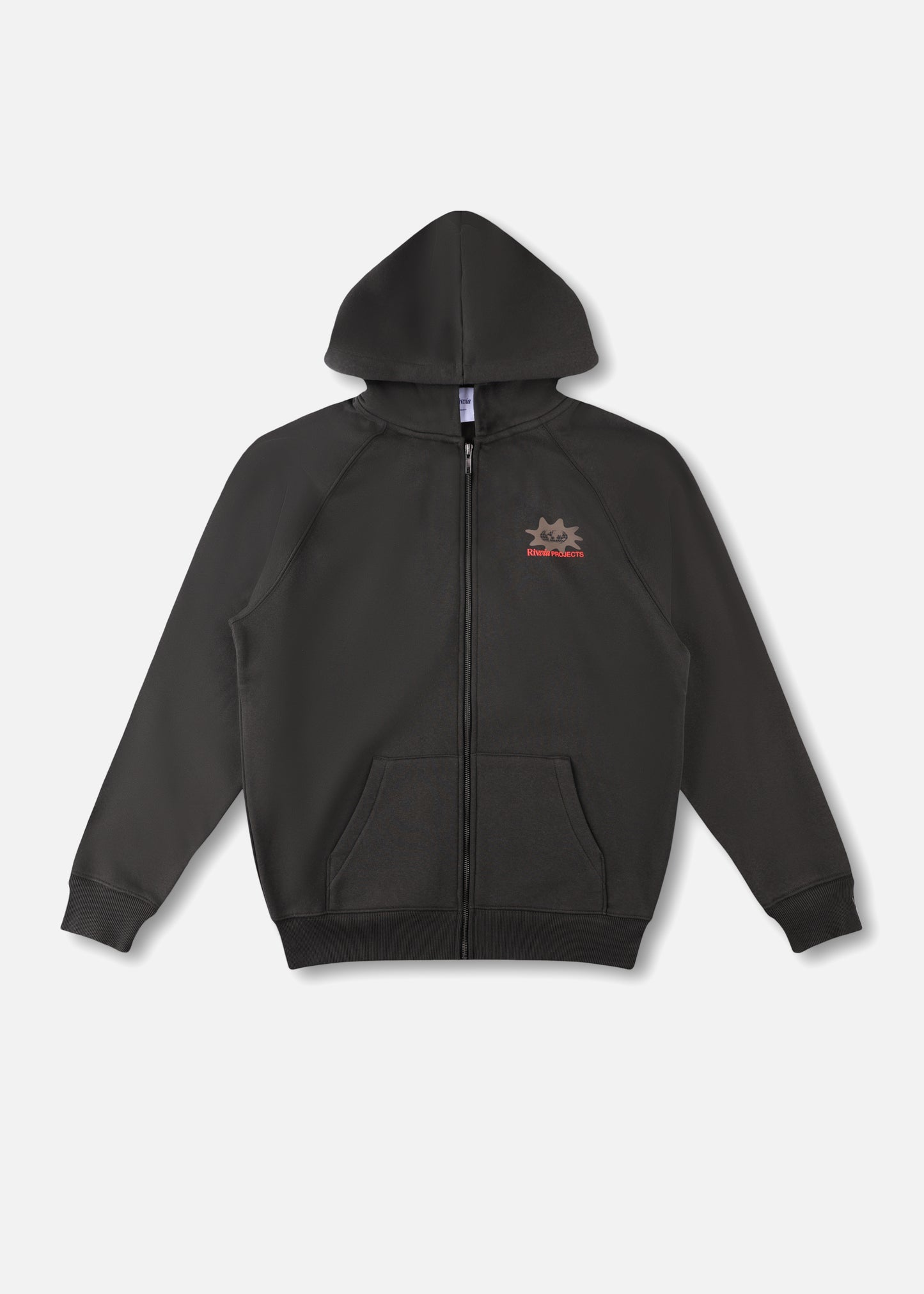 WORLD SPLAT FZ HOOD : PIGMENT BLACK
