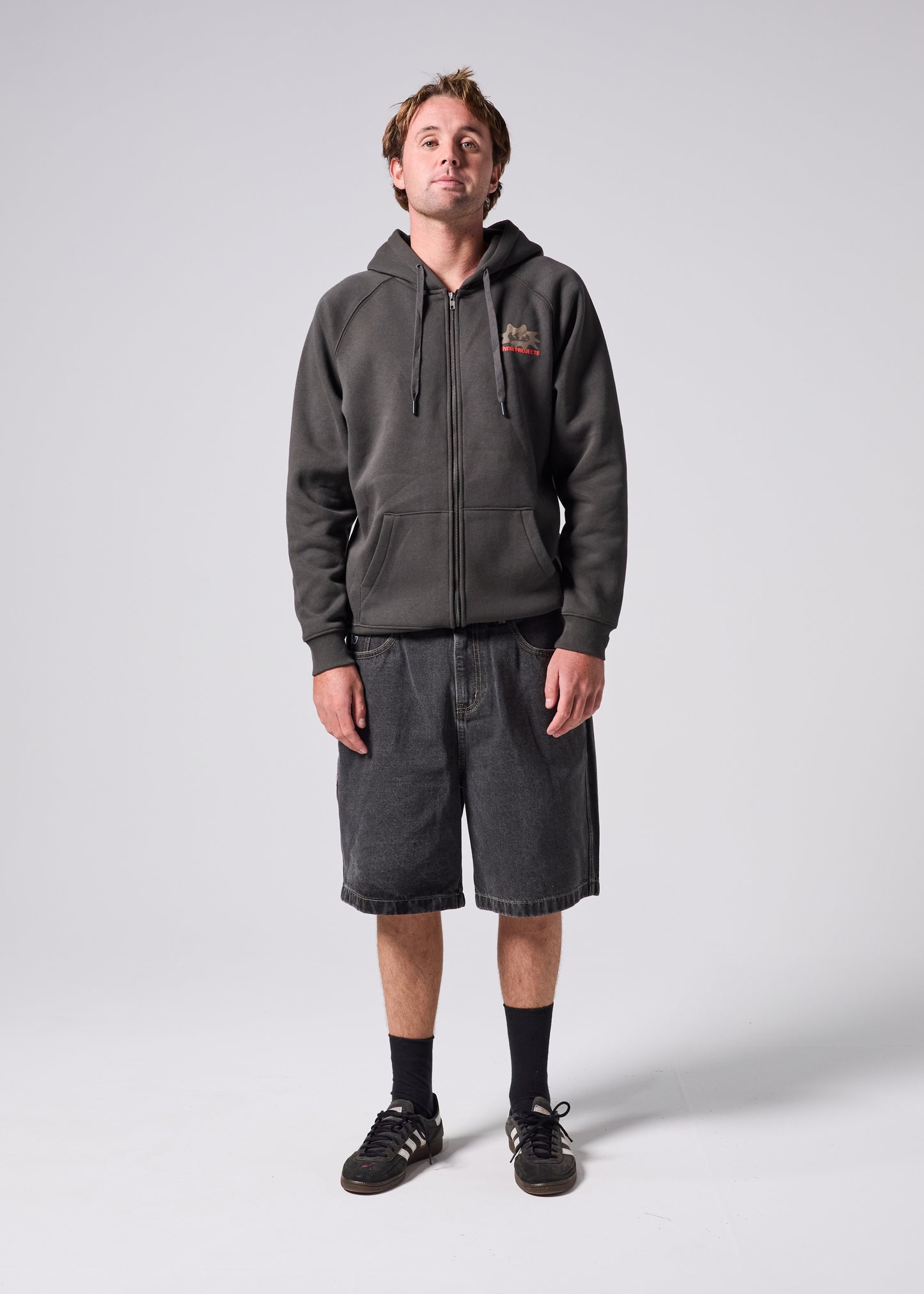 WORLD SPLAT FZ HOOD : PIGMENT BLACK