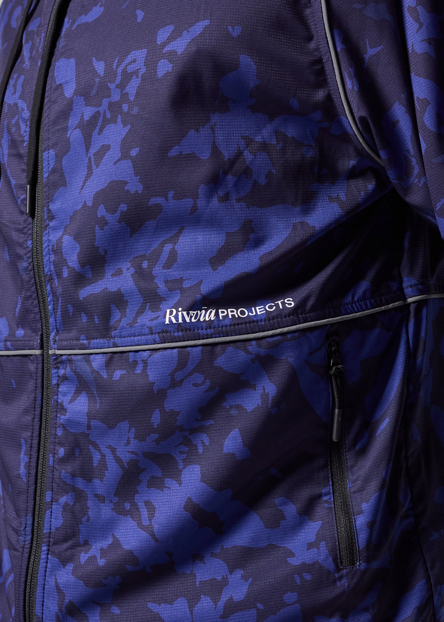 DECORATIVE SPRAY JACKET : BLUE BLACK