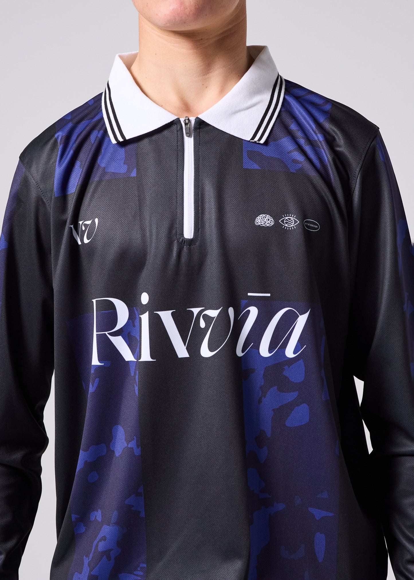 TEAM VV LS POLO : BLUE BLACK