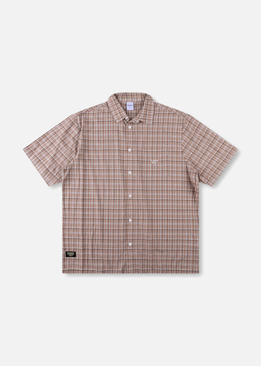 VV CHECK SS SHIRT : BROWN