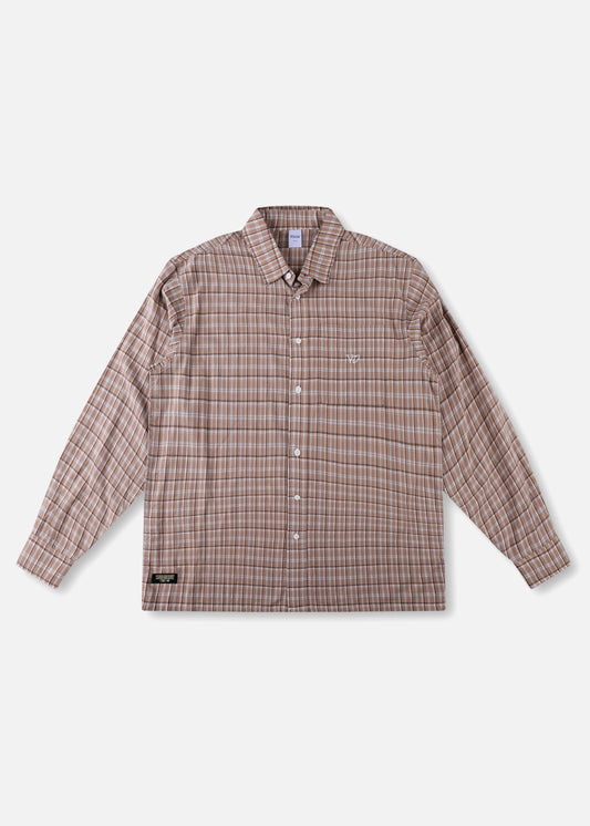 VV CHECK LS SHIRT : BROWN