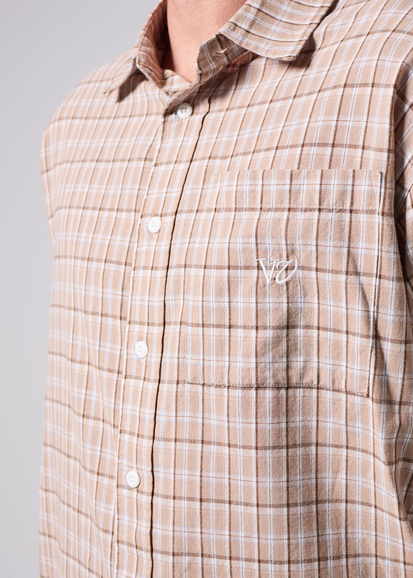 VV CHECK LS SHIRT : BROWN