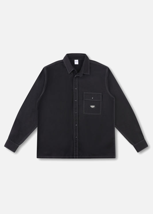 CONTRAST OFF TRACK SHIRT : BLACK