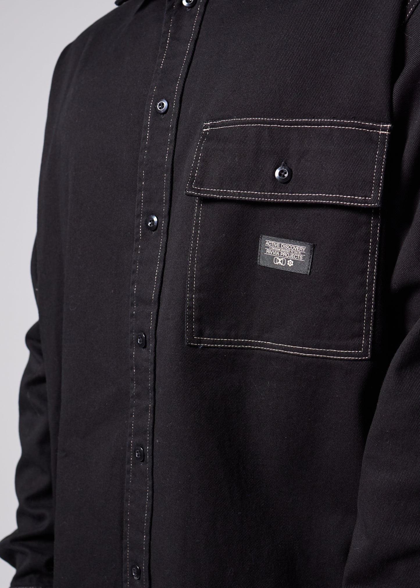 CONTRAST OFF TRACK SHIRT : BLACK