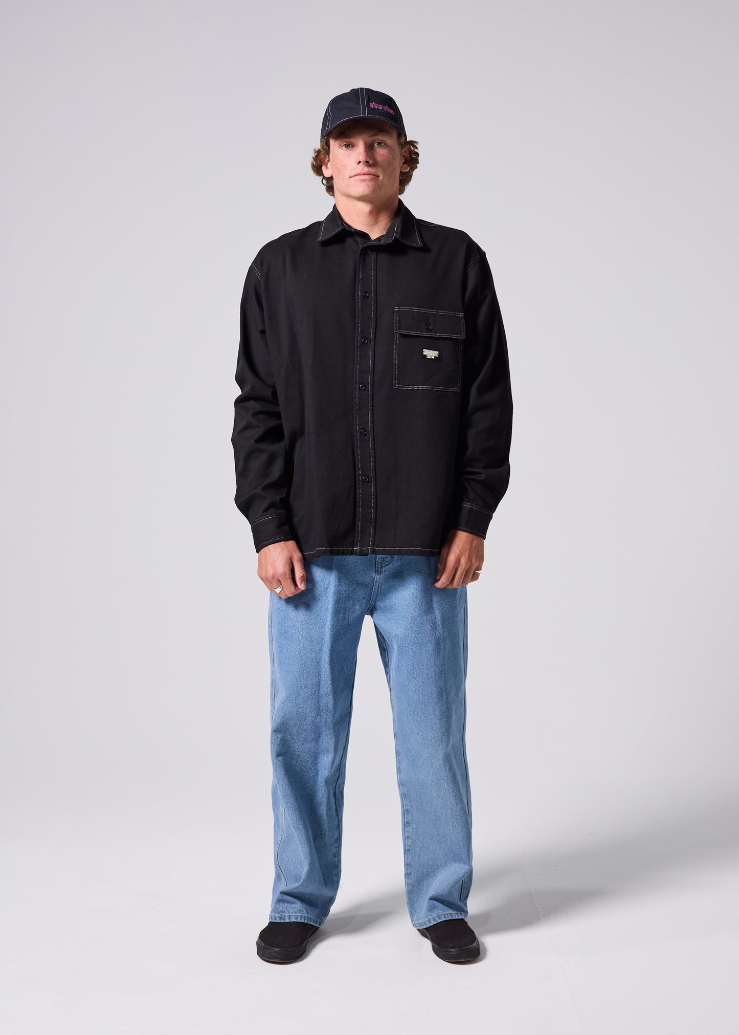 CONTRAST OFF TRACK SHIRT : BLACK