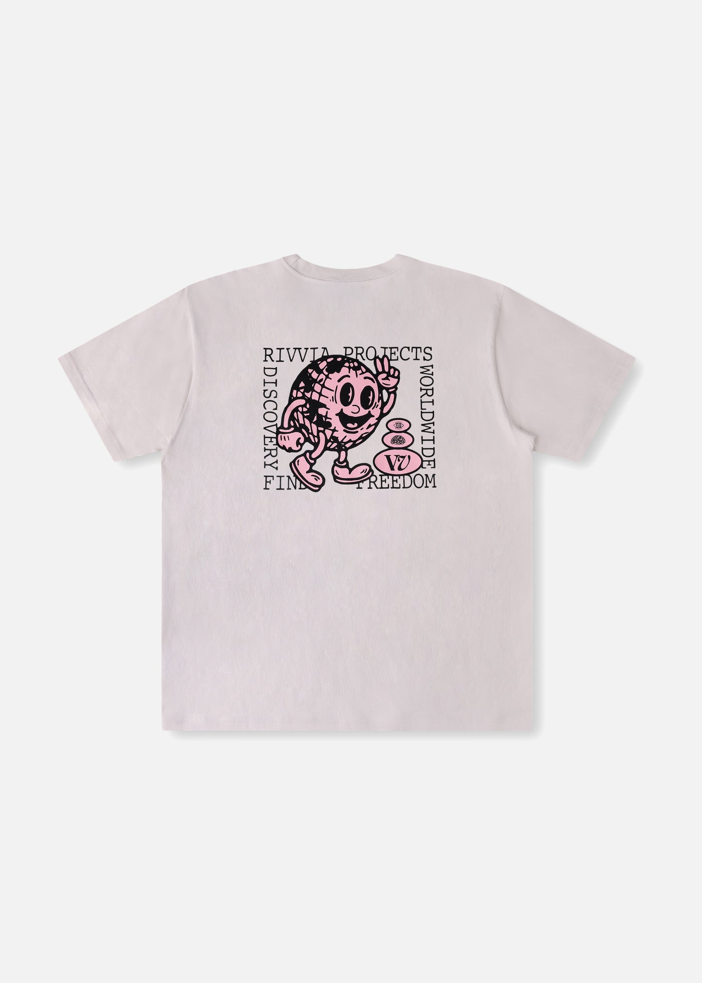 HAPPY GLOBE T-SHIRT : BONE