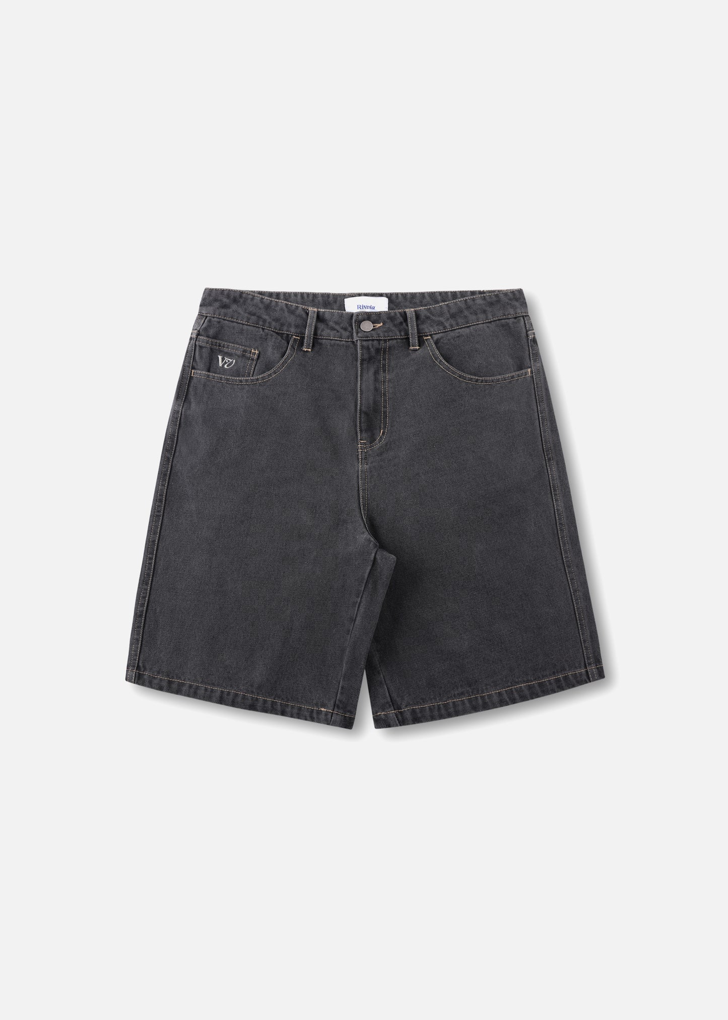 VV DENIM SHORT : WORN BLACK