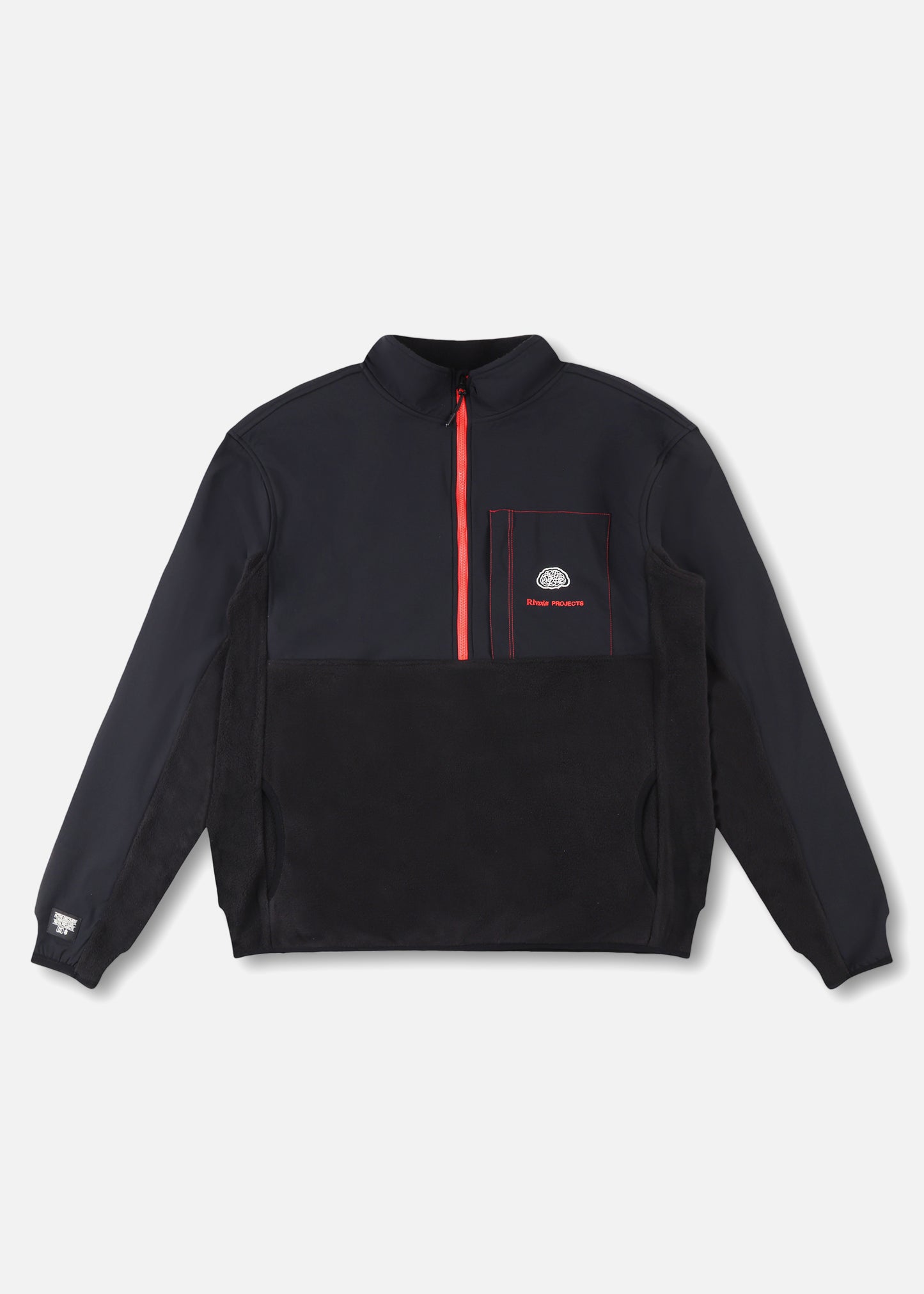 PROJECTS 1/2 ZIP POLAR FLEECE : BLACK/RED