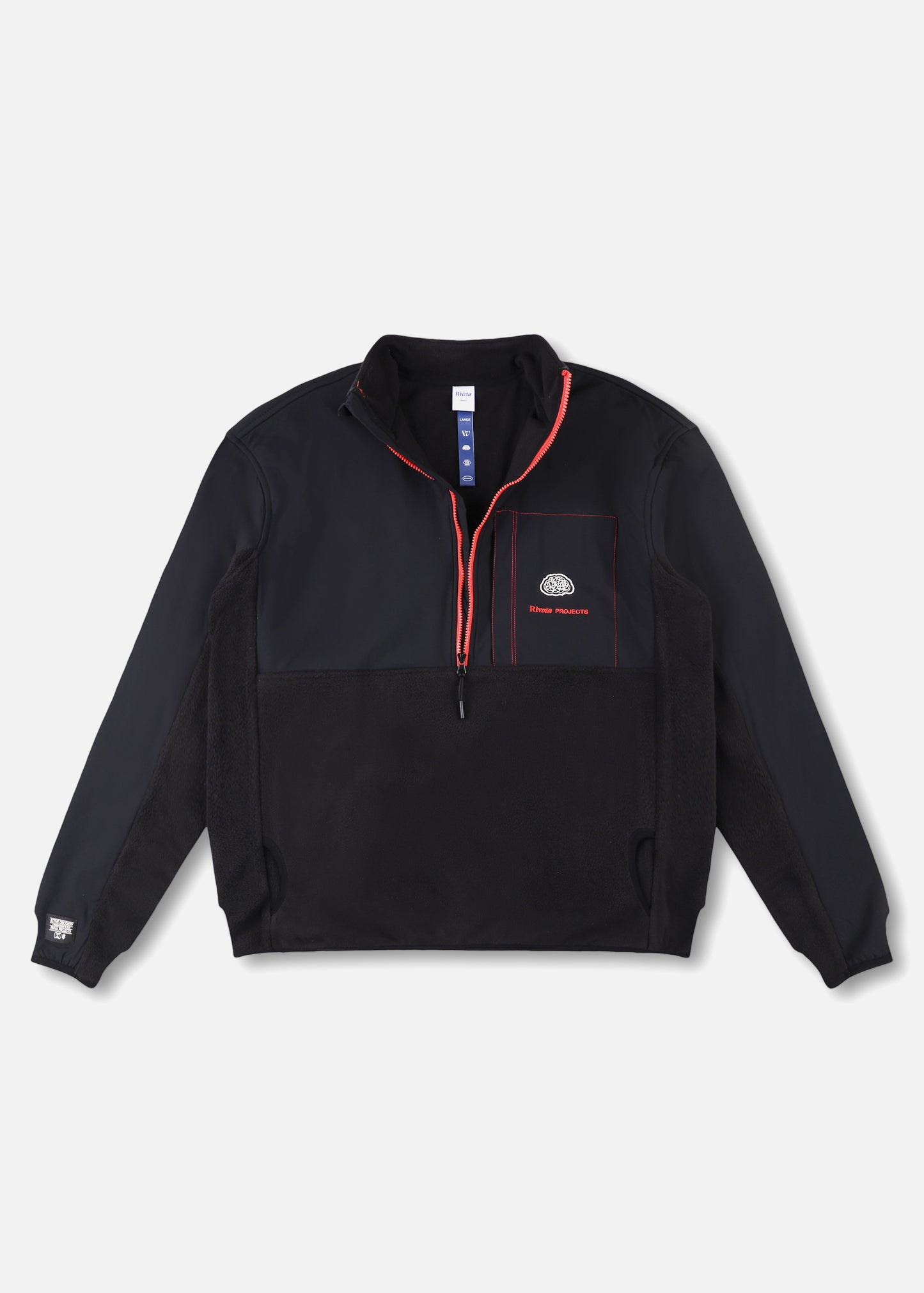 PROJECTS 1/2 ZIP POLAR FLEECE : BLACK/RED