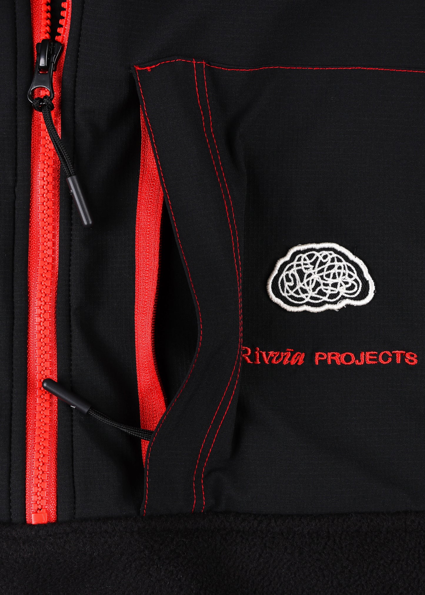 PROJECTS 1/2 ZIP POLAR FLEECE : BLACK/RED