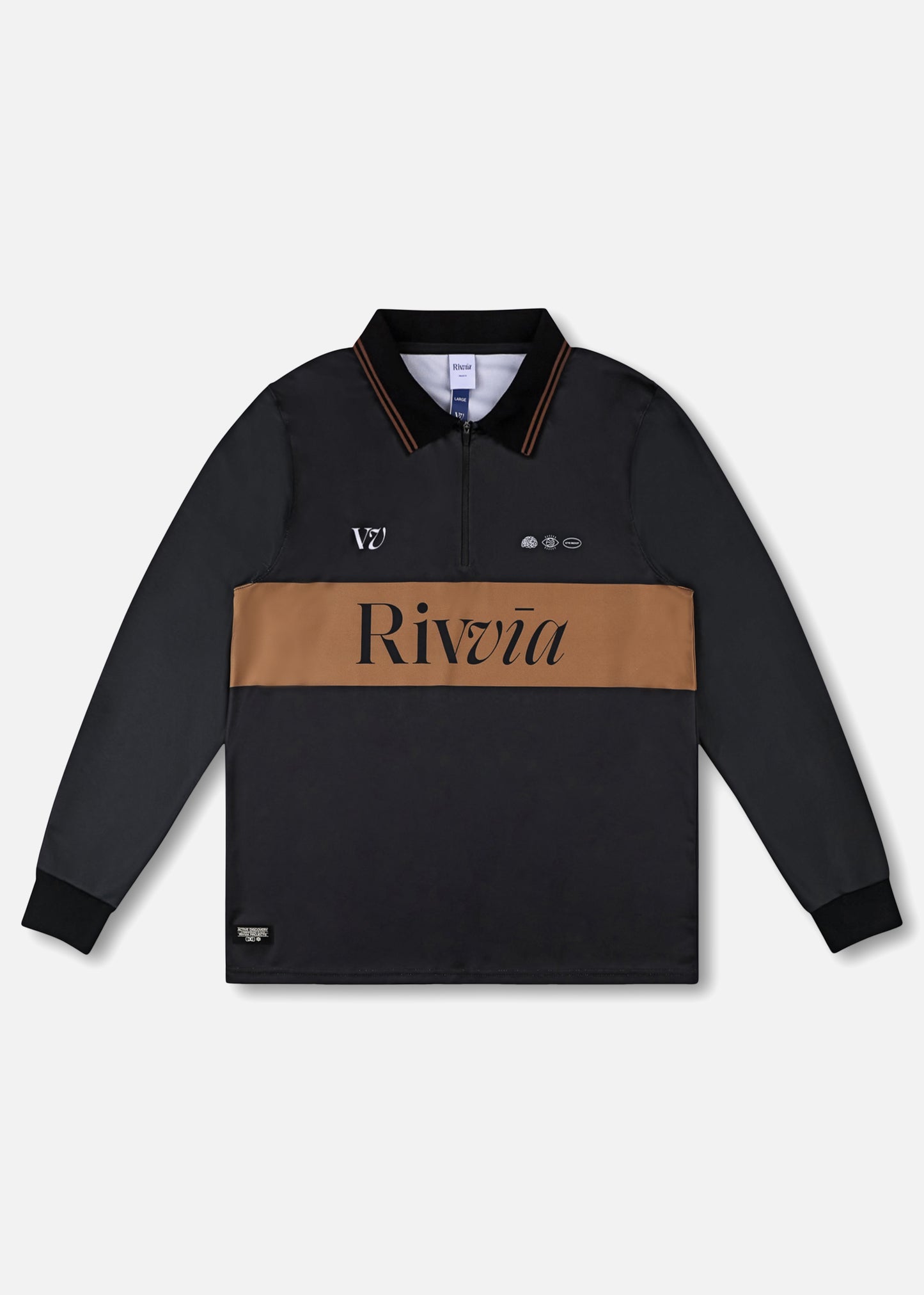 TEAM VV TRACK LS POLO : BROWN/BLACK