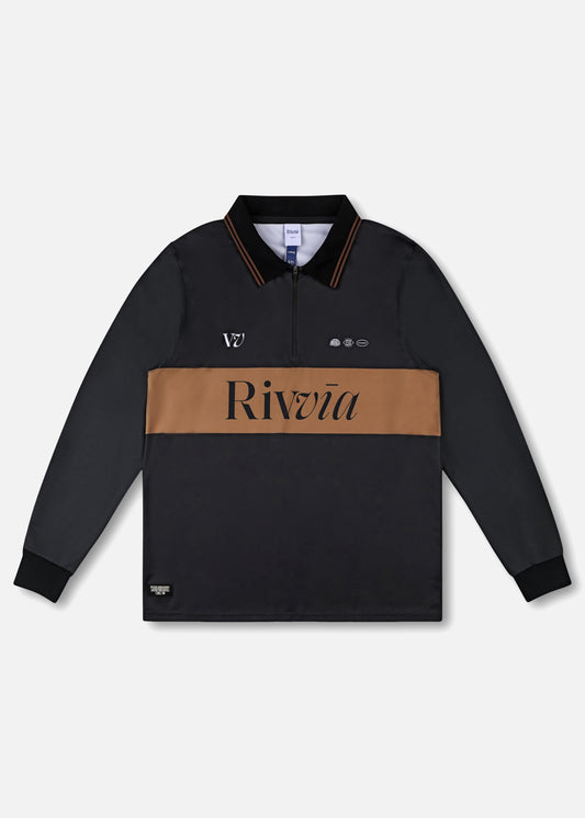 TEAM VV TRACK LS POLO : BROWN/BLACK