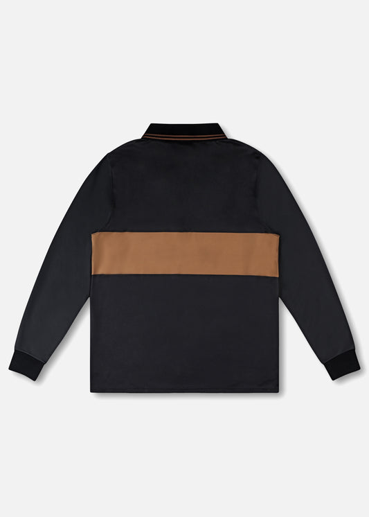 TEAM VV TRACK LS POLO : BROWN/BLACK