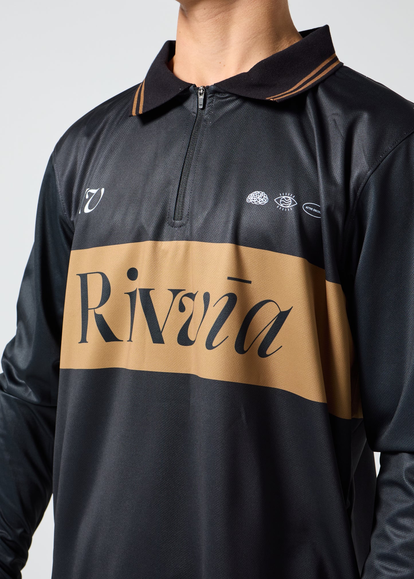 TEAM VV TRACK LS POLO : BROWN/BLACK