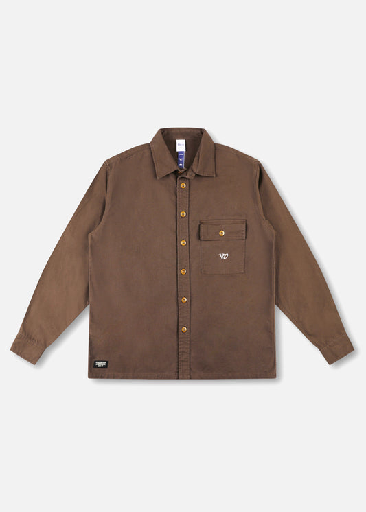 OFF TRACK LS SHIRT : BROWN